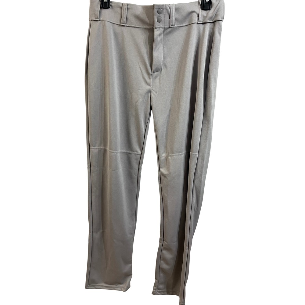 Alleson Athletic‎ Mens Gray Baseball Pants Style 605WLP Size Large Open Bottom